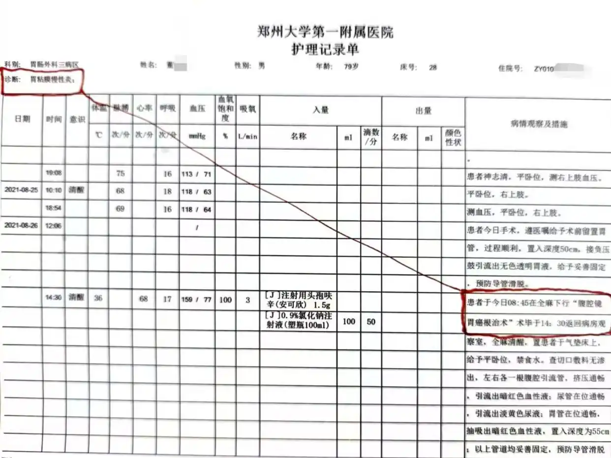 “八旬老人诊断胃炎被以癌症切全胃”，郑大一附院最新回应
