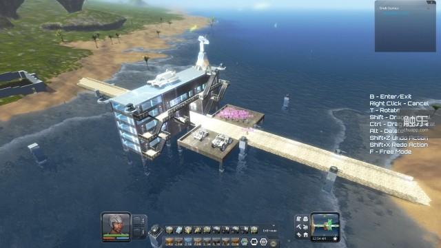 多人联机模式下,俯瞰玩家搭建的基地