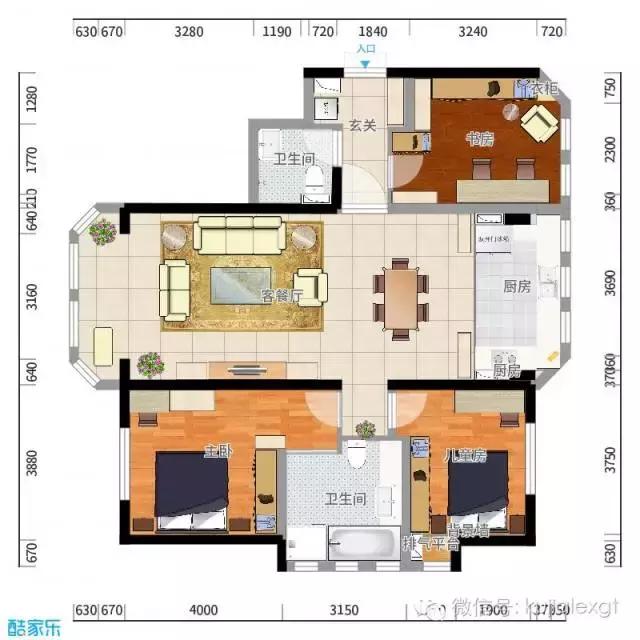 客厅空间功能划分_大户型设计要点_酷乐家在线设计官网