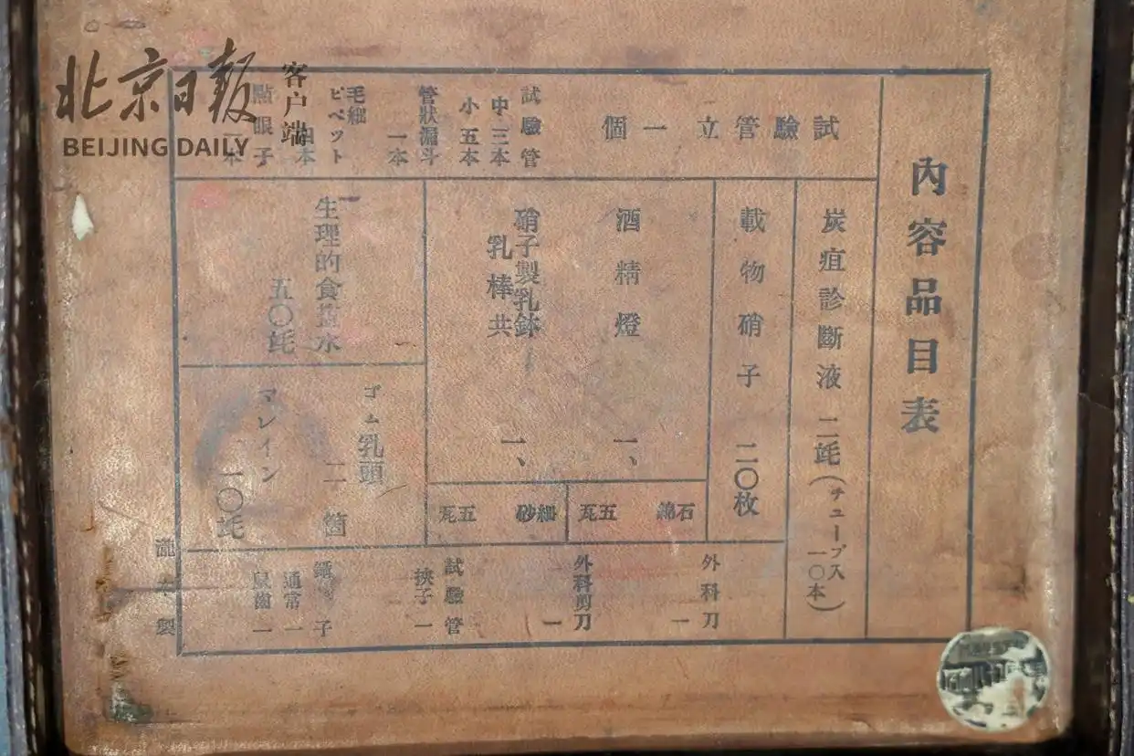 北京市民家中现日军细菌战罪证_牛皮箱炭疽诊断用具_日本陆军731部队历史文物