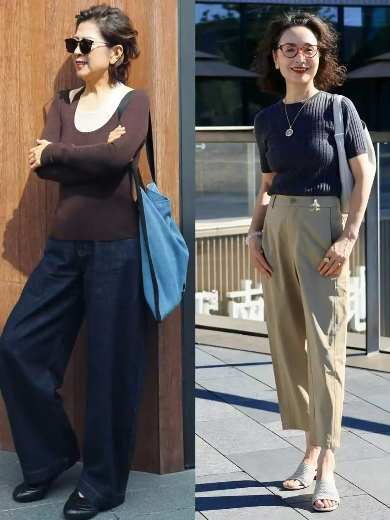 中年女性秋季穿搭_针织衫衬衫风衣西装上衣_46岁女人穿衣服