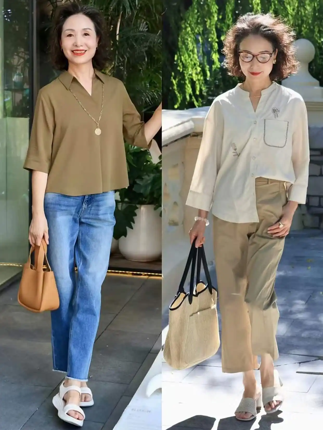 针织衫衬衫风衣西装上衣_中年女性秋季穿搭_46岁女人穿衣服