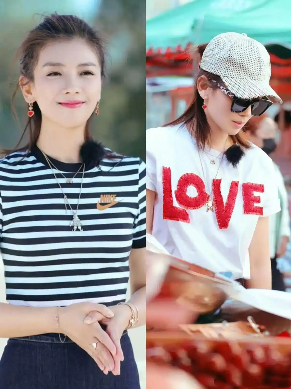 刘涛T恤穿搭_中年女性基础款时尚搭配_46岁女人穿衣服