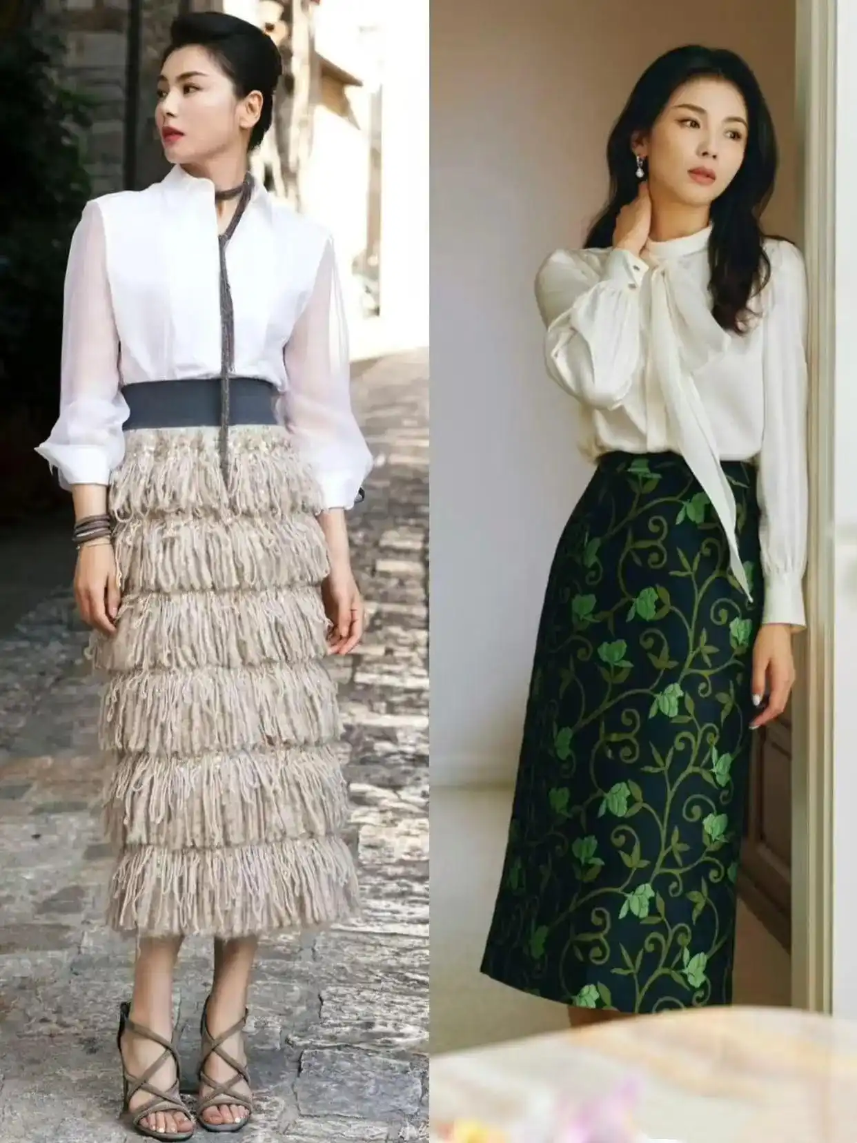 46岁女人穿衣服_中年女性基础款时尚搭配_刘涛T恤穿搭