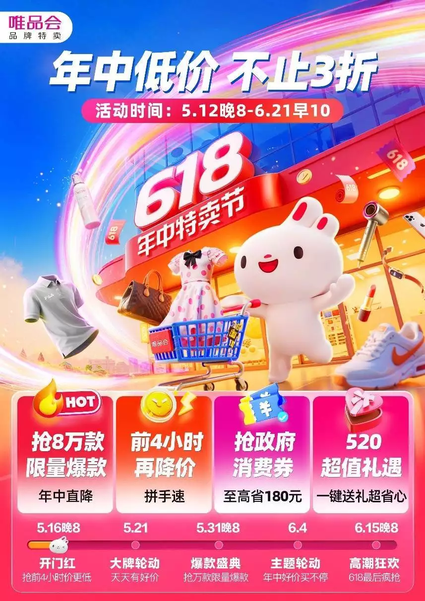 唯品会618年中特卖节_唯品会的v值有什么用_大牌3折特卖