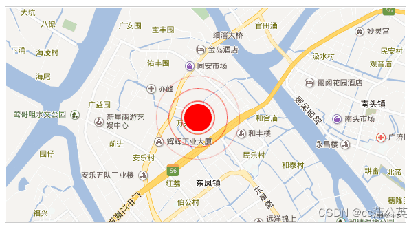 如何在vue中使用百度地图添加自定义覆盖物（水波纹）动画效果