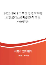 2025-2031年中国电动汽车电池更换行业市场调研与前景分析报告