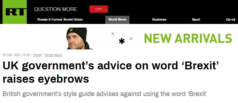英国政府建议官员不要使用“脱欧”一词，用“2020年12月31日”代替，网友讽刺