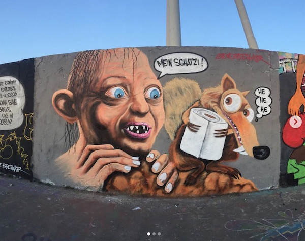 街头涂鸦艺术家新冠病毒主题作品_疫情期间城市街头艺术创作_艺术涂鸦