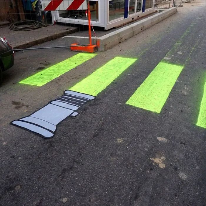 涂鸦艺术家奥科克 人行道涂鸦作品 涂鸦创意艺术_艺术涂鸦