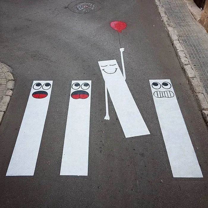 涂鸦艺术家奥科克 人行道涂鸦作品 涂鸦创意艺术_艺术涂鸦