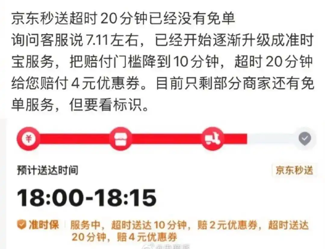 外卖小哥救火超时赔钱 平台回应_京东外卖取消超时免单_准时宝服务调整