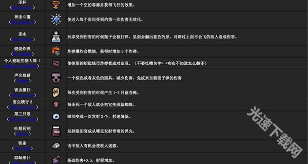 以撒的结合重生道具图鉴攻略_以撒的结合重生图鉴_以撒的结合重生游戏特色介绍