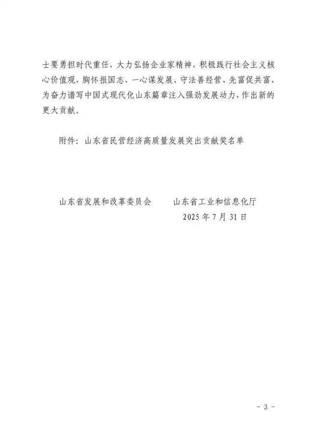 山东省民营经济高质量发展突出贡献奖_中国民营经济_80家企业