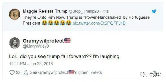 破解特朗普握手神功_特朗普马克龙26秒“掰手腕式握手”_特朗普握手技巧