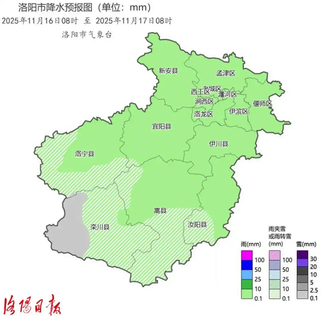 洛阳寒潮预警_寒潮来了！大风雨雪降温在路上_洛阳雨夹雪天气