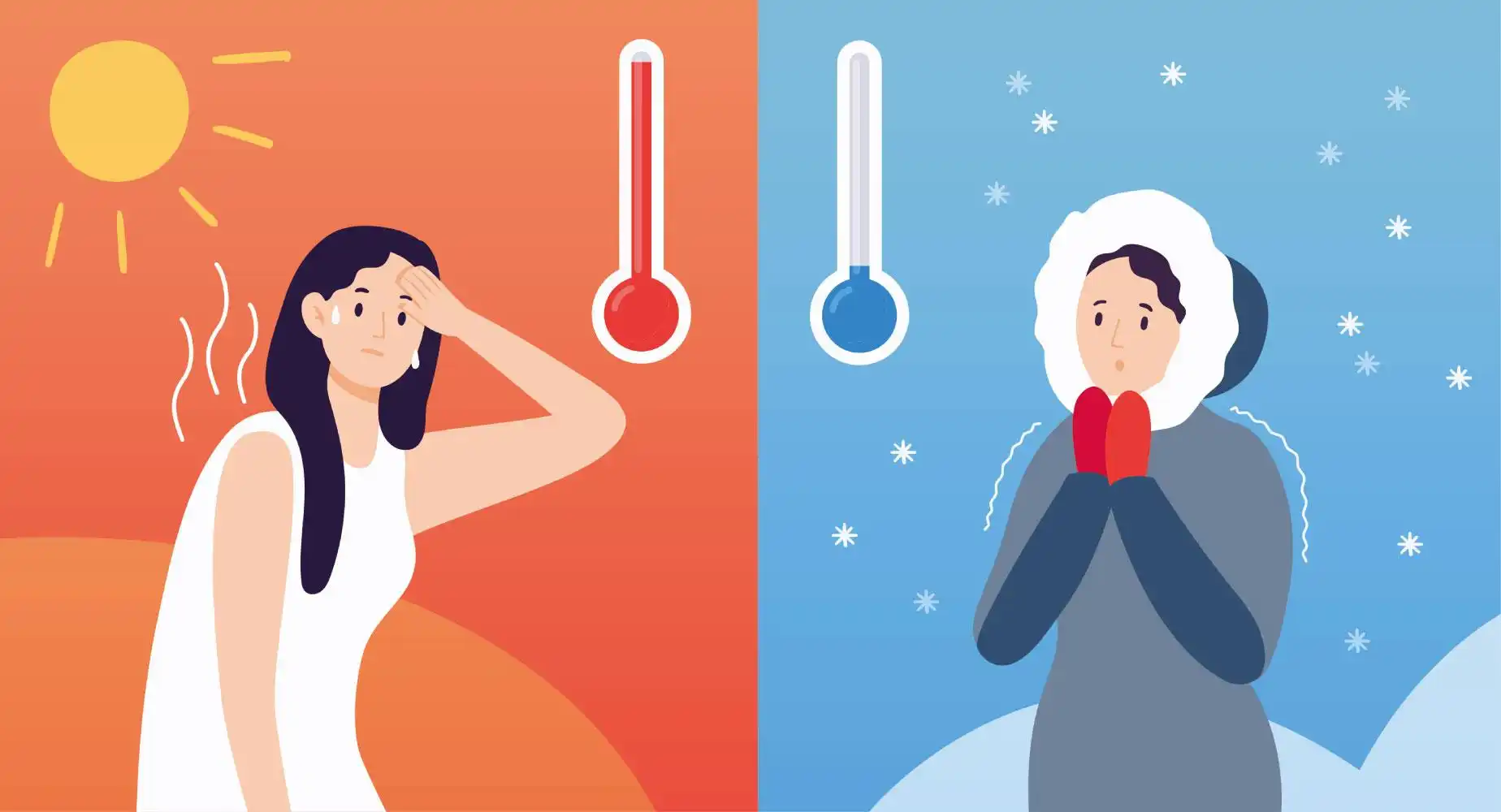 南方还在吹空调 北方已经下雪了_国庆节天气差异_北方高温南方低温