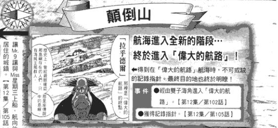 海贼王草帽海贼团伟大航路行军图，被称为乐园的伟大航路前半段！