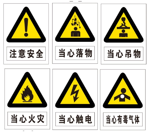 会说话的安全标志图片_禁止警告指令提示标志_安全标志种类