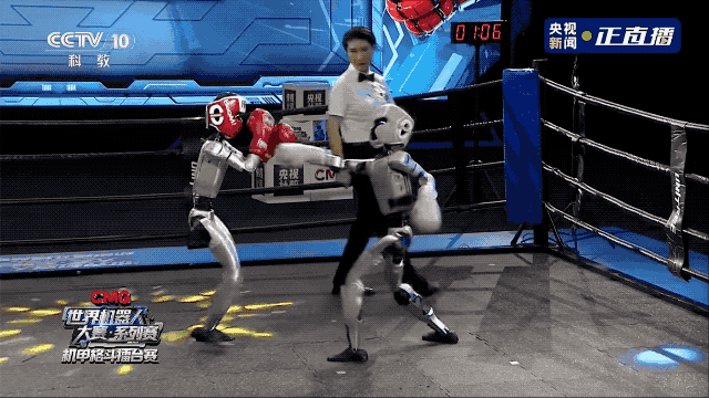 机器人擂台赛_人形机器人打拳比赛_机器人格斗赛
