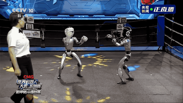 机器人擂台赛_人形机器人打拳比赛_机器人格斗赛