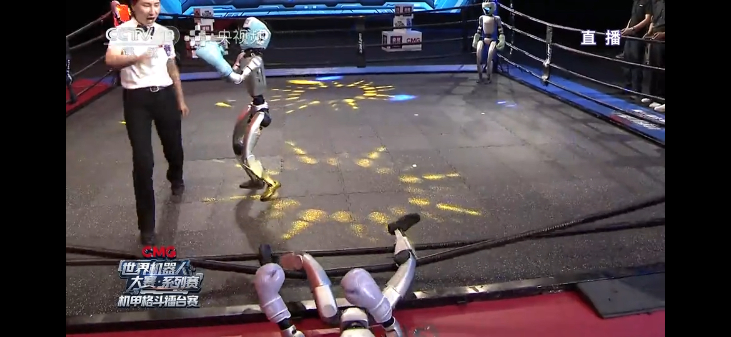 机器人格斗赛_宇树G1机器人格斗比赛直播_央视世界机器人大赛机甲格斗擂台赛
