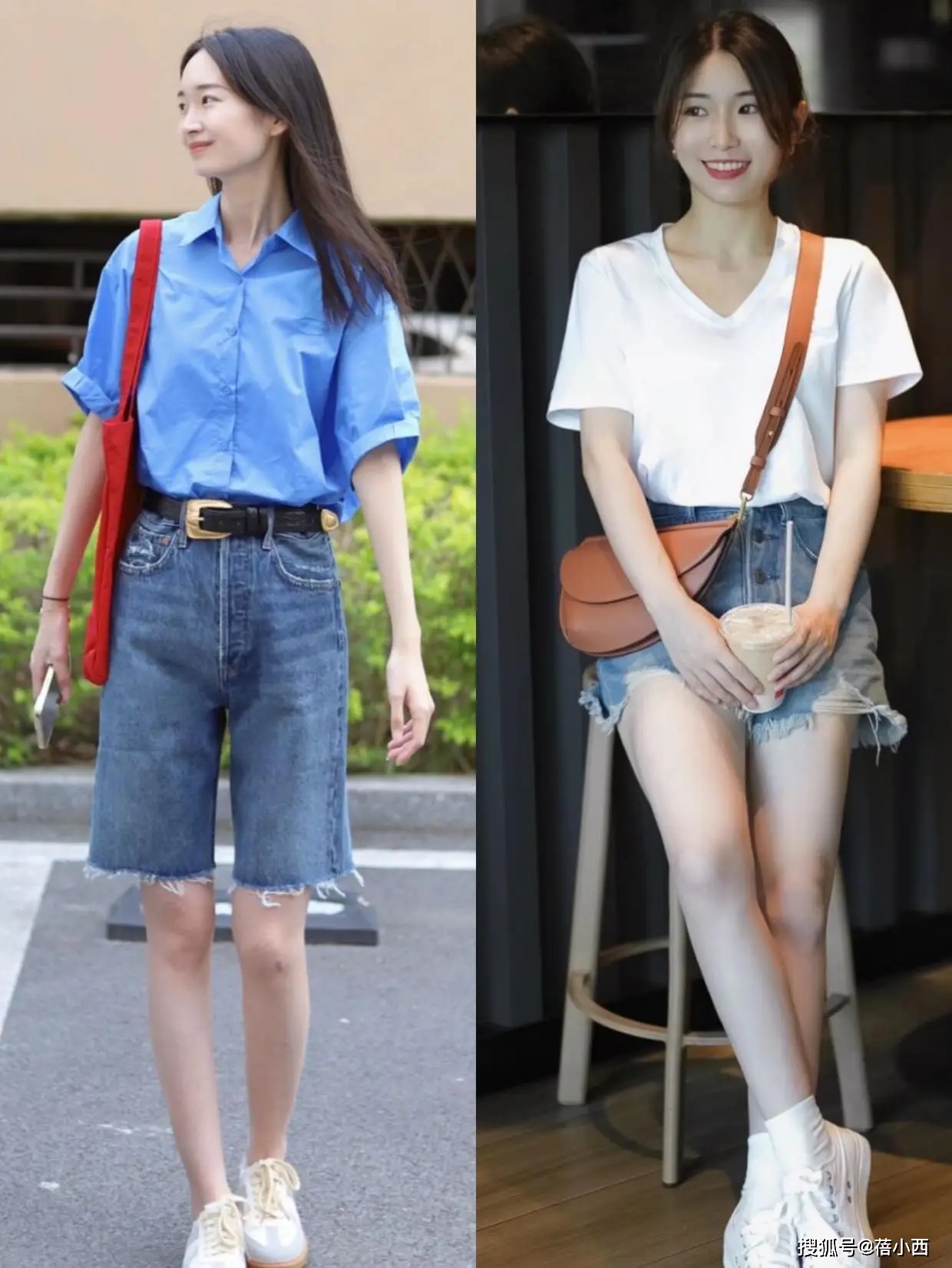 牛仔裤穿搭技巧_直筒牛仔裤时尚搭配_紧身牛仔裤卷裤脚