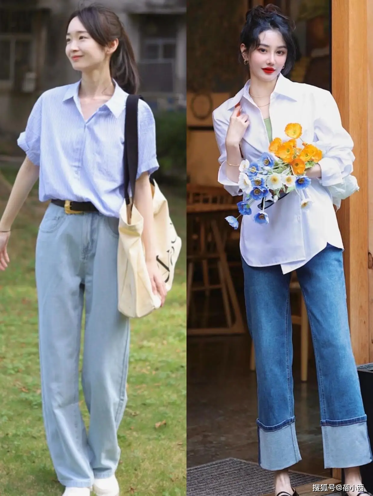 紧身牛仔裤卷裤脚_直筒牛仔裤时尚搭配_牛仔裤穿搭技巧