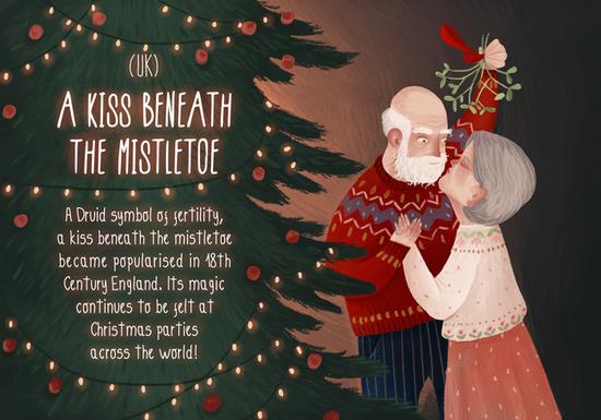 英国:榭寄生下的吻