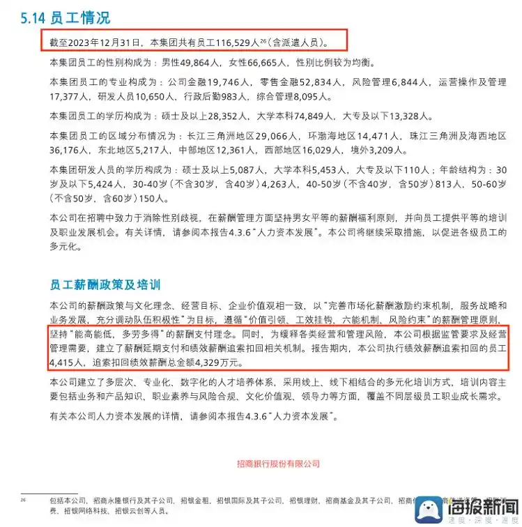 多家银行披露向员工“反向追薪”数据 招行两年反向追薪超1亿
