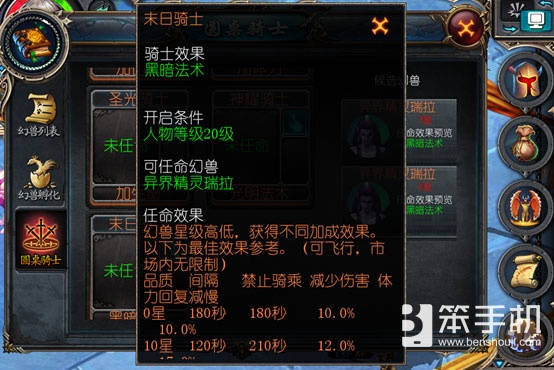 魔域口袋版末日骑士详解