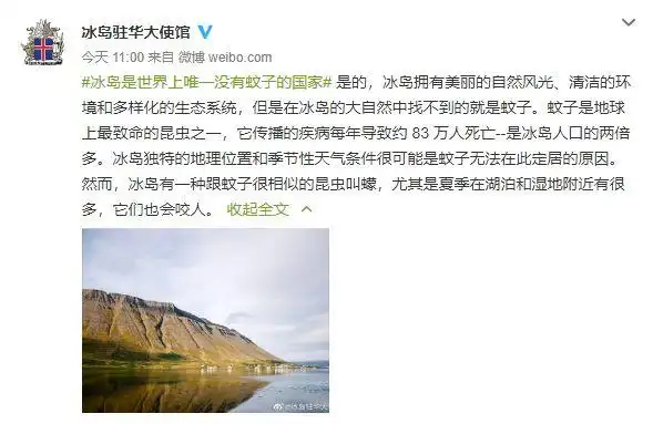 现在只剩南极没蚊子了_冰岛没有蚊子的原因_冰岛唯一蚊子保存在研究所