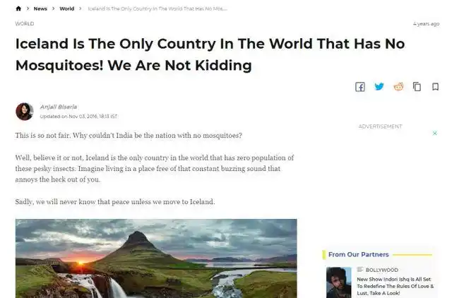 冰岛没有蚊子的原因_冰岛唯一蚊子保存在研究所_现在只剩南极没蚊子了