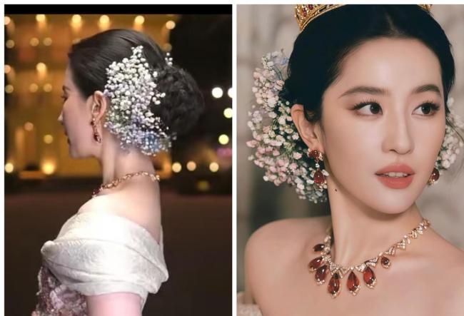 刘亦菲带火满天星簪花 影楼美学新风向