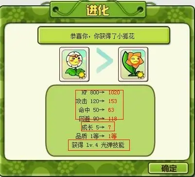 战斗力升级法《植物大战僵尸OL》进化系统