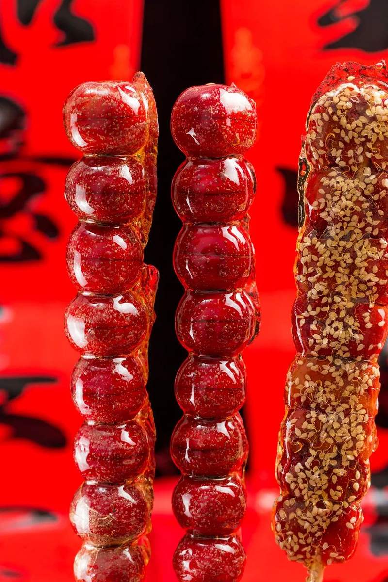 奶皮子糖葫芦爆火_北方冰糖葫芦口感最佳_一米糖葫芦特色品种