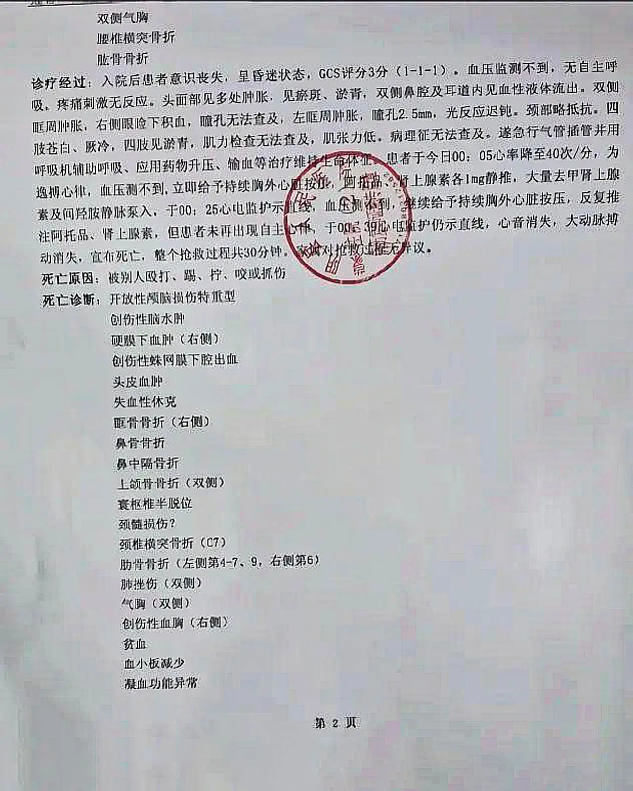 山东女孩搭讪不成被打死_女孩被殴打致死 病历报告 暴力犯罪