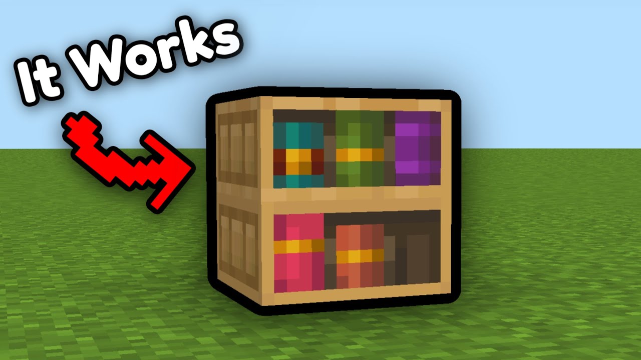 Minecraft 1.20雕纹书架特性_雕纹书架取书顺序问题_手机版我的世界附魔书怎么用视频