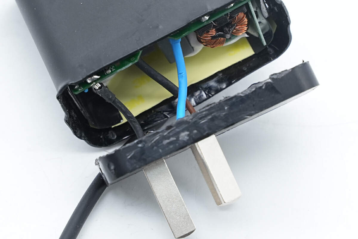 联想原装100W氮化镓电源适配器拆解_联想电脑电源线通用吗_氮化镓电源适配器内部方案和用料