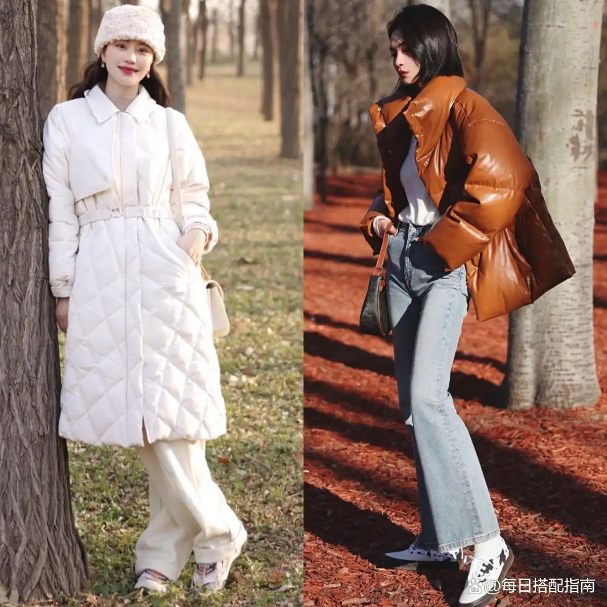 羽绒服搭配技巧_冬季粗细腰带搭配_冬季时尚穿搭