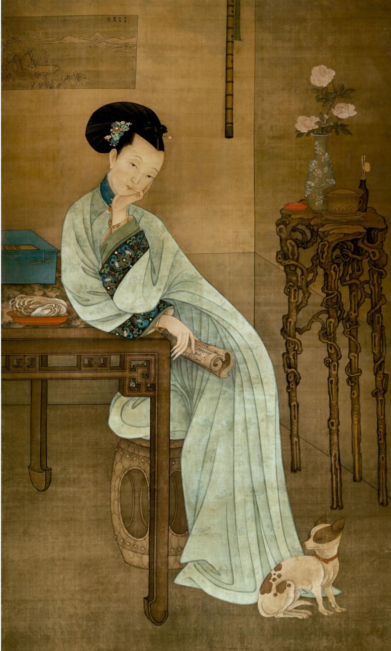 web freer download free_佳人读书图_仕女画明末清初