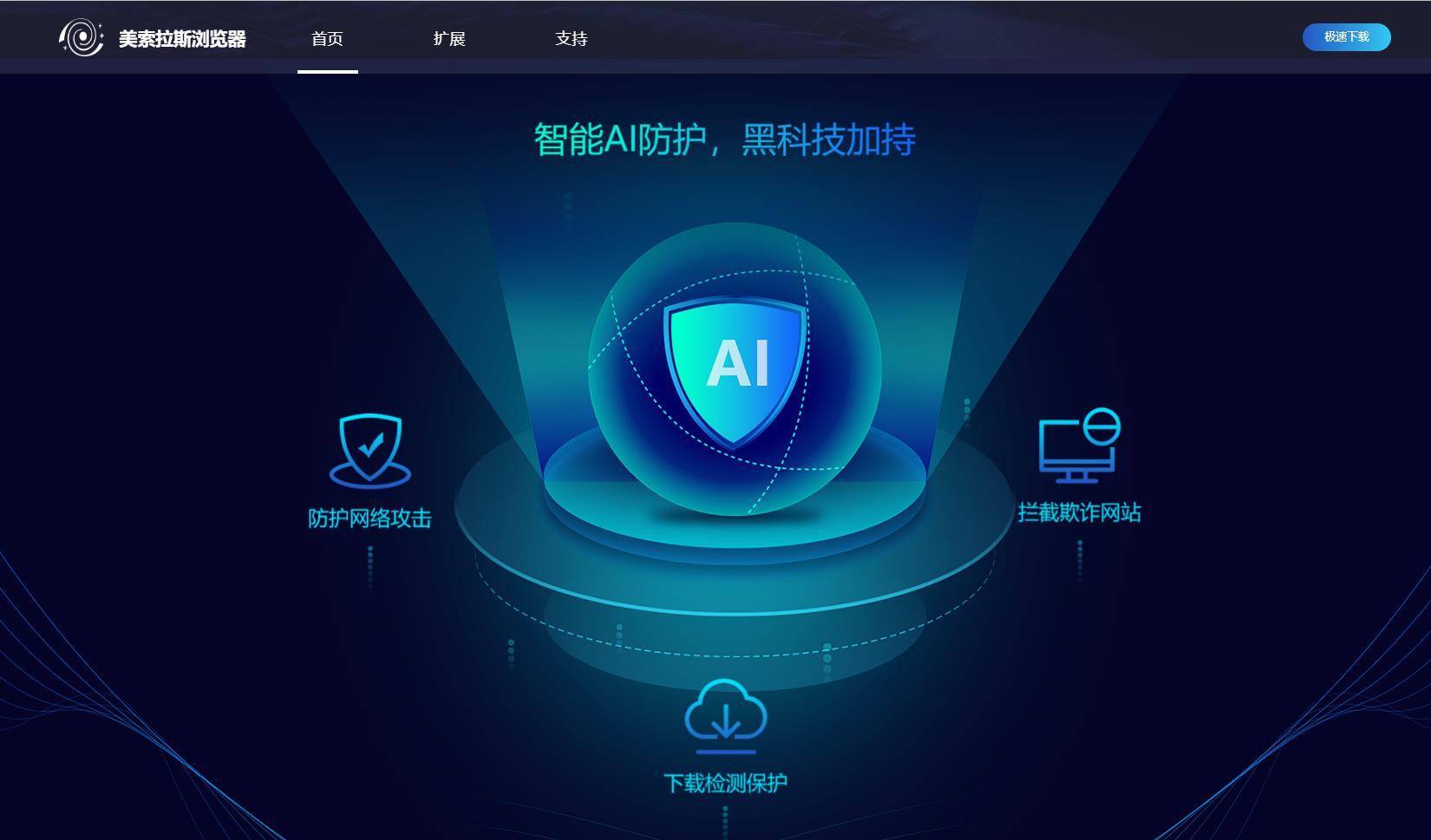 浏览器翻墙_美索拉斯浏览器_智能AI防护技术