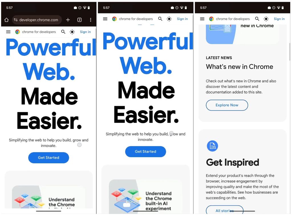 安卓版谷歌Chrome浏览器135优化手势导航，增强全屏沉浸感