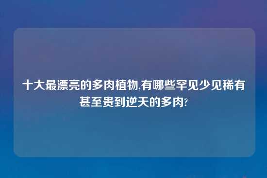 十大最漂亮的多肉植物,有哪些罕见少见稀有甚至贵到逆天的多肉?