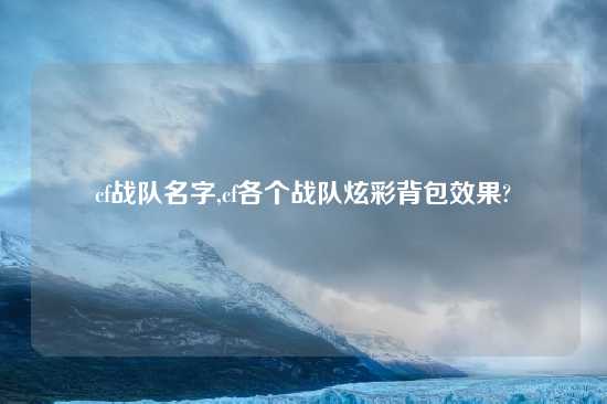 cf战队名字,cf各个战队炫彩背包效果?