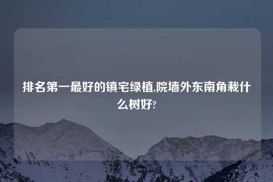 排名第一最好的镇宅绿植,院墙外东南角栽什么树好?