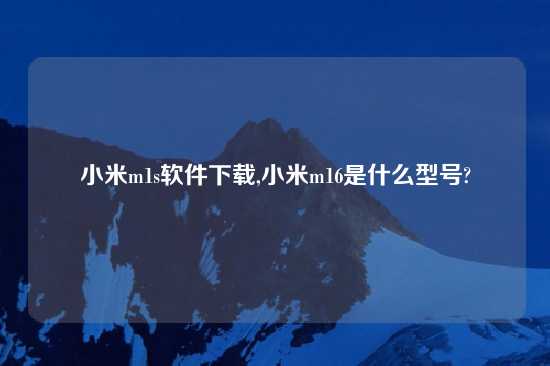 小米m1s软件怎么玩,小米m16是什么型号?