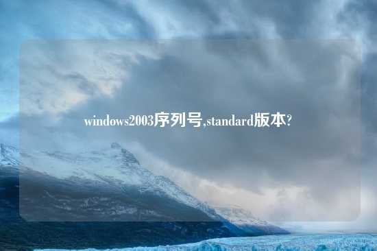 windows2003序列号,standard版本?