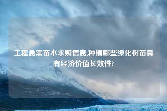 工程急需苗木求购信息,种植哪些绿化树苗具有经济价值长效性?