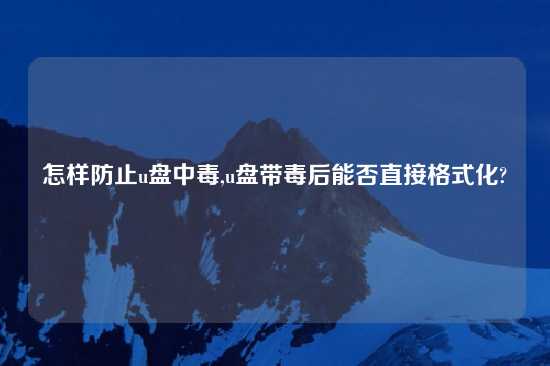 怎样防止u盘中毒,u盘带毒后能否直接格式化?